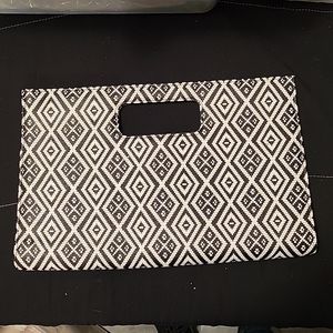 Charming Charlie White and Black Clutch Handbag